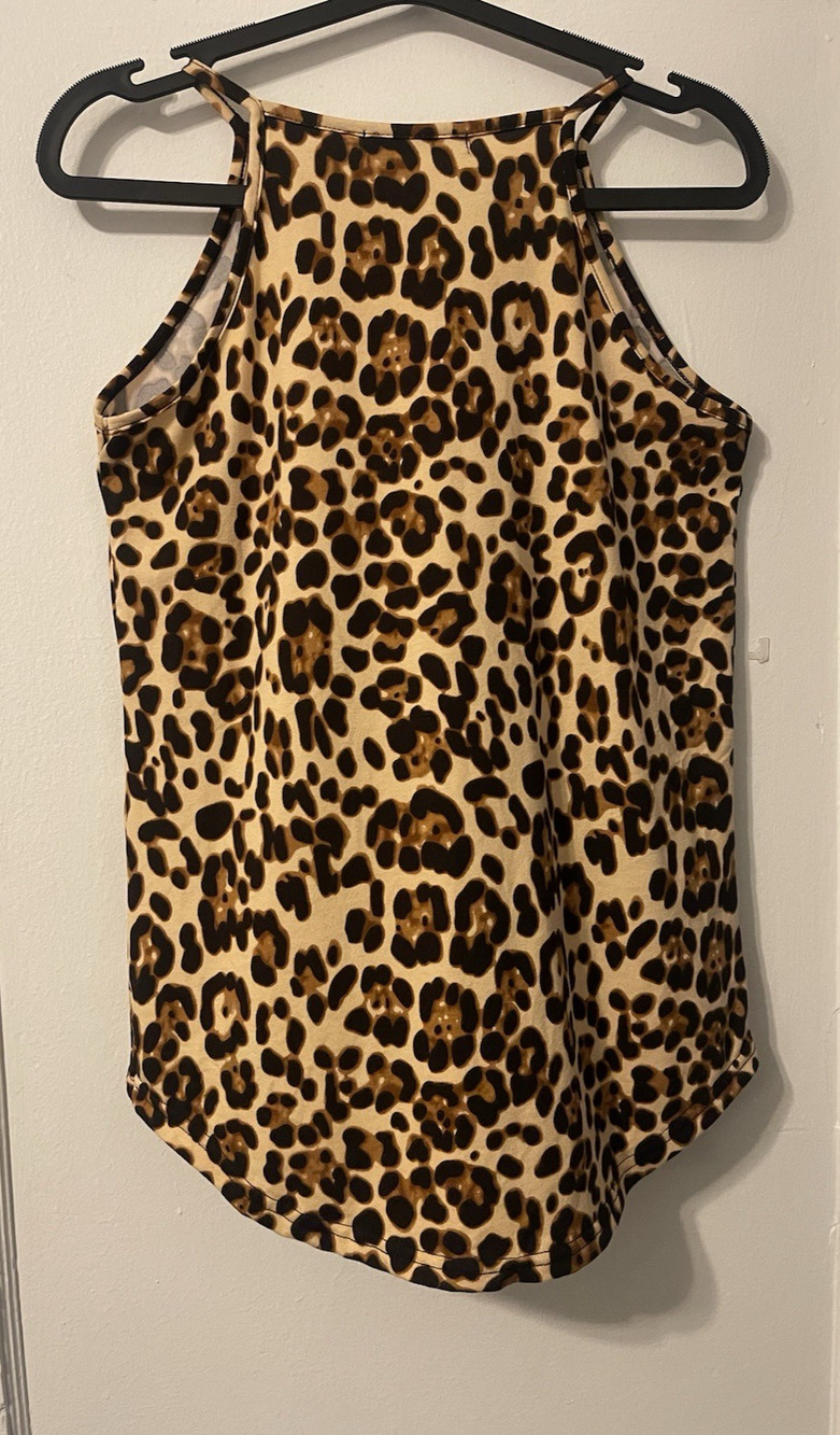 Lou Keith Leopard Print Spandex Tank Top XS